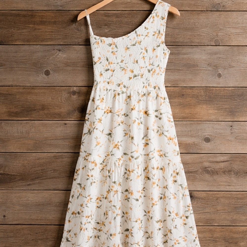 Hayden  One-Shoulder Floral Midi Dress Size Small Boho Spring/Summer